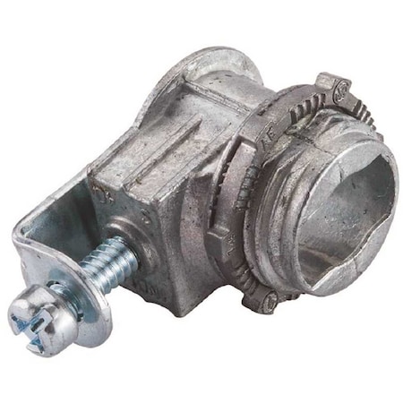 Halex Flexible MC Connector, 3/8 in, Saddle, Steel, Red 06703B